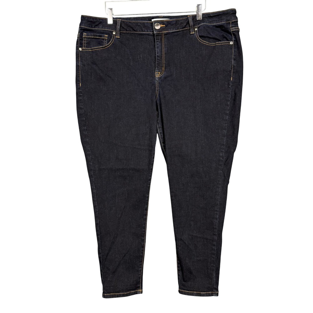 Lane Bryant‎ Jeans Womens 22 Blue Essential Stretch Mid Rise Skinny Dark Wash
